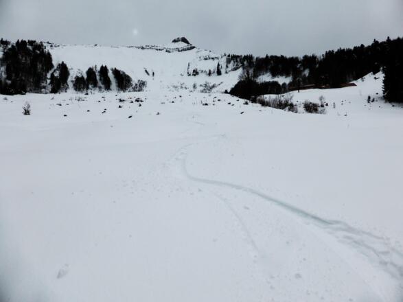 Abfahrt auf Höhe der Zisterbergalm