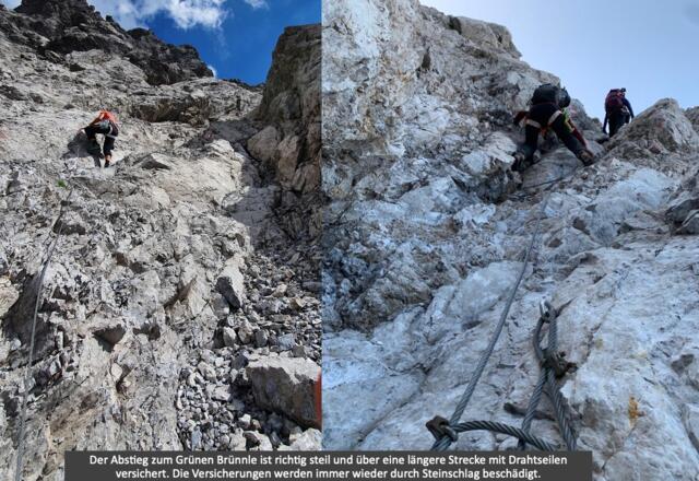 Im steilen Teil des Abstieges