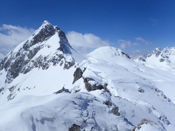 Am Kleinen Mosermandl Westgipfel, im Hintergrund Gr. Mosermandl, Windischkopf, ein Teil vom Faulkogel