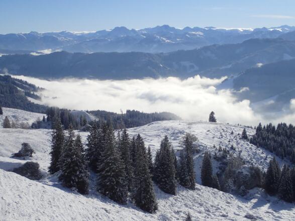 Blick hinunter zum Wetterkreuz