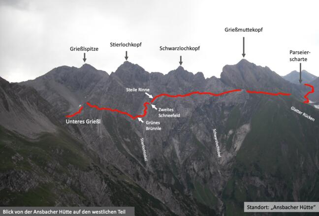 Der westliche Teil von der Ansbacher Hütte aus