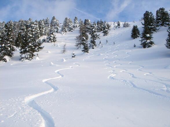 Schöne Hänge im oberen Teil
