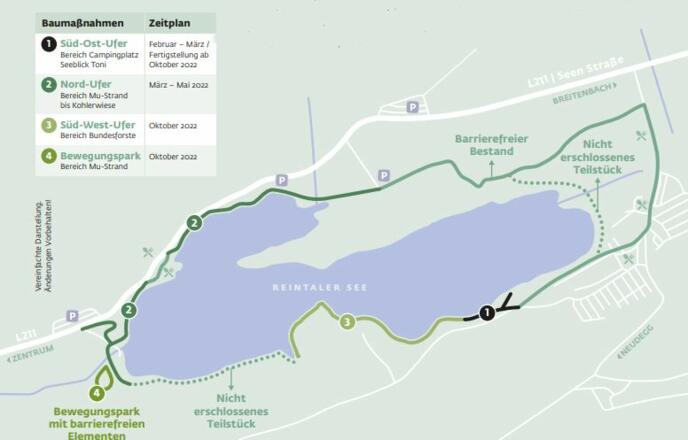 Streckenverlauf Barrierefreier Weg Reintalersee
