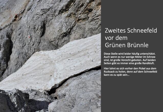 Das zweite Schneefeld am Stierlochtobel