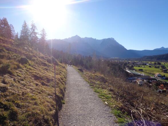 Blick auf das Zugspitzgebirge