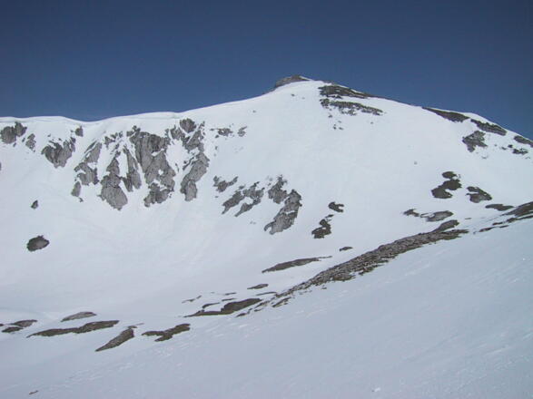steile Abfahrtshänge in der Westflanke der Steirischen Kalkspitze