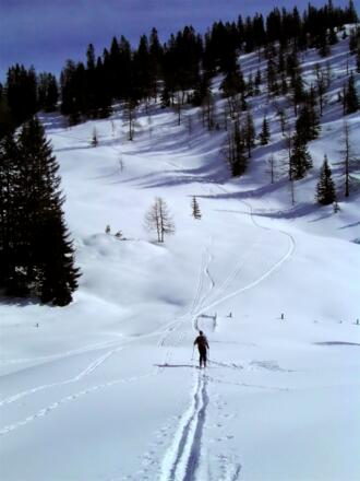 kurze Abfahrt in den Sattel