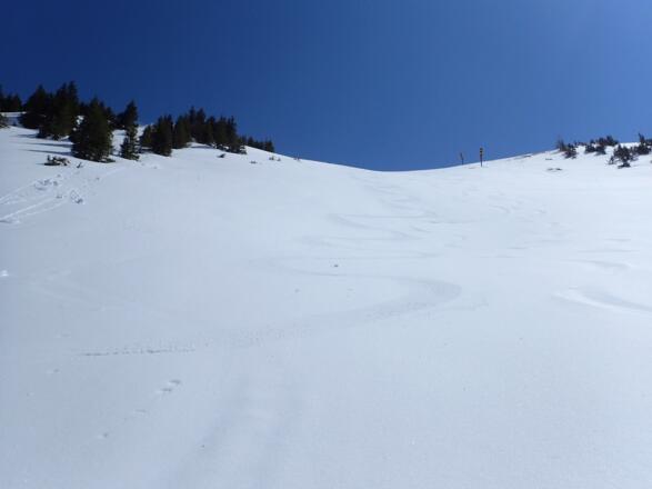 Abkürzung ins Hüttenkar, steil und kaum aufgefirnt