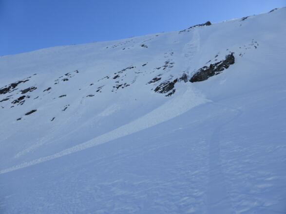 Schneerutsch in der Pleißnitzkogel Westflanke