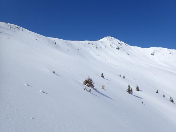Direkte Abfahrtsvarianten von der Hohen Penhab - es sollte lawinensicher sein