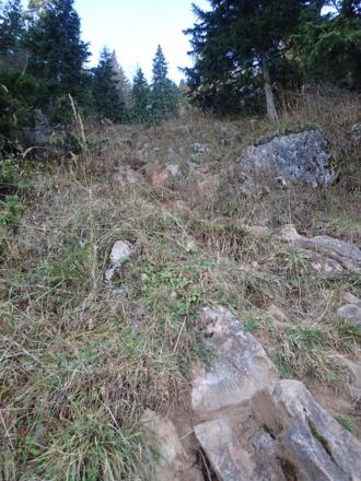 Etwas felsdurchsetzte Verengung