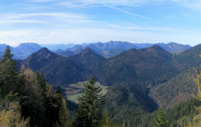Westpanorama vom Zahmen Kaiser bis zur Kampenwand