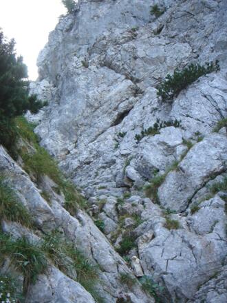 Ausstiegsrinne zum Mannlgrat