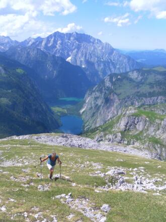 Watzmann und Obersee vom Teufelshorn Gipfelrücken