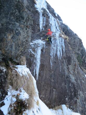 Im Mixedteil der 2. Seillänge