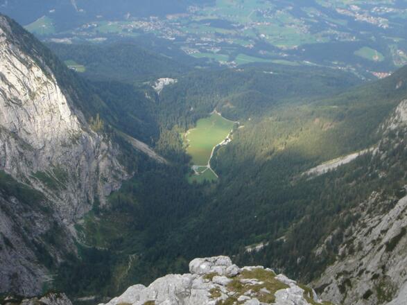 Tiefblick zur Scharitzkehlalm
