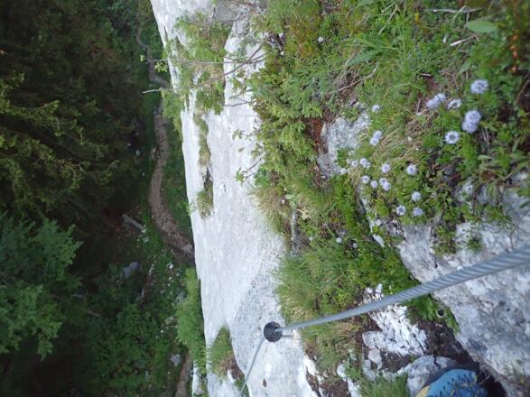 Blick hinunter zum Einstieg