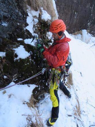 Auf dem Band am Beginn der 2. Seillänge