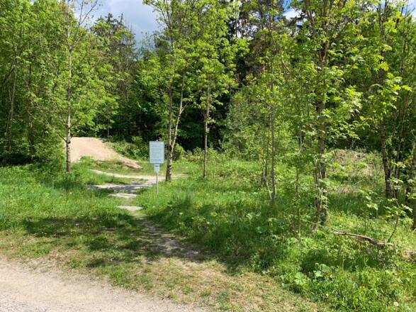 Vor Kochel am See lädt ein kleiner Bikepark zum Spielen ein.