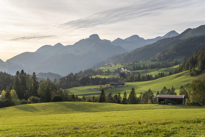 abendlicher Blick in die Chiemgauer Alpen
