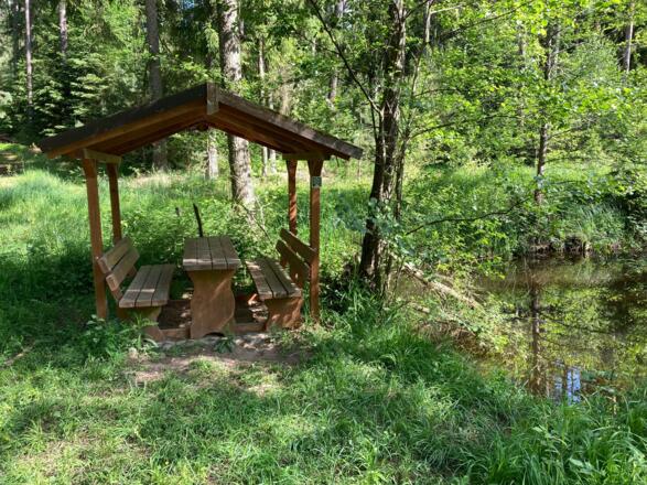 Sitzgruppe am Teich