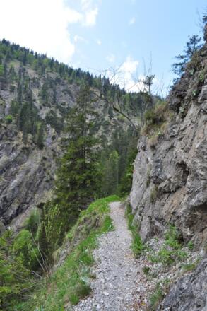 Ein wenig ausgesetzt und wunderschön: der Weg durch die Rappinschlucht.