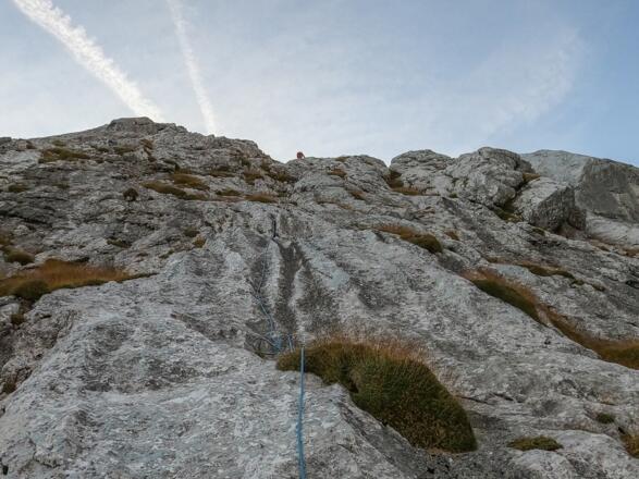 Wasserrillen in der dritten Seillänge.