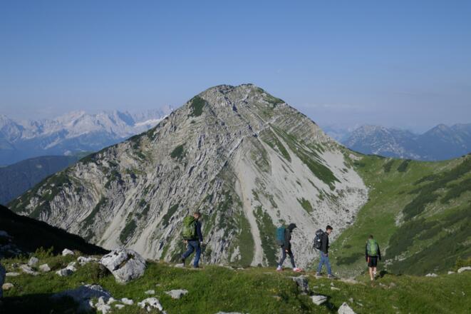 Blick von der Weilheimer Hütte zum mächtigen Bischof