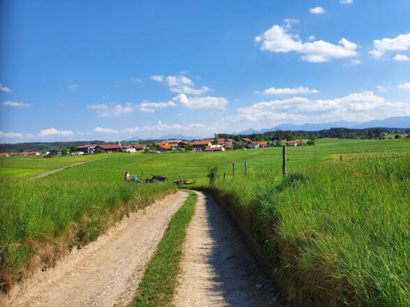 Blick Richtung Holzham und Berge