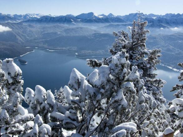 Noch ein Blick vom Gipfel auf den Walchensee und dann geht es flott ins Tal!