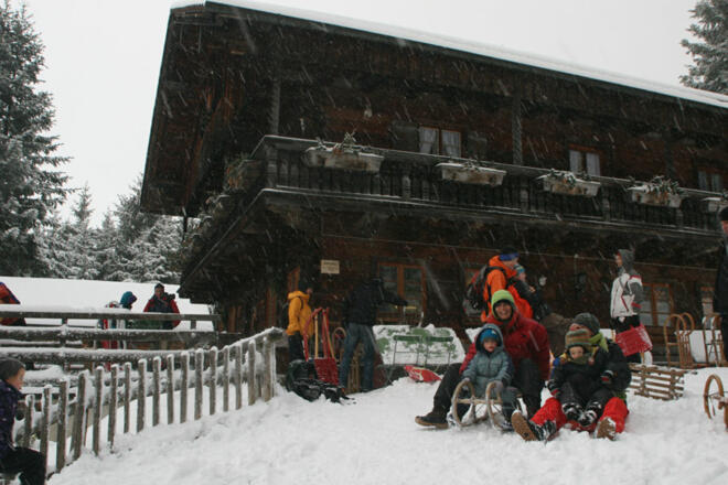 Abfahrt direkt von der Hütte