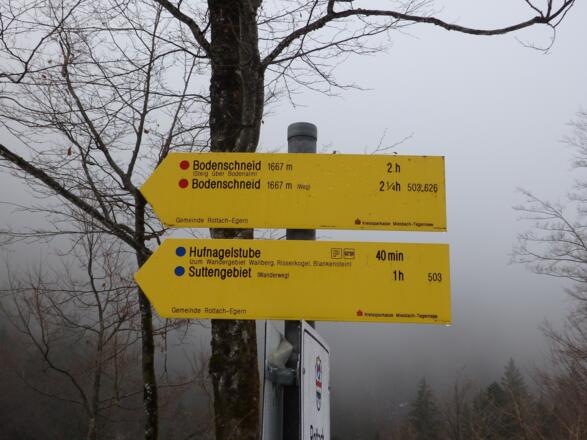 Beschilderung Richtung "Bodenschneid"