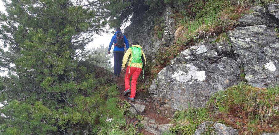 teilweise erfordert der Steig Aufmerksamkeit