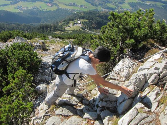 Blick hinunter zur Hinterhornalm