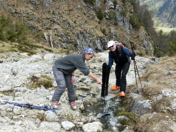 Skiwaschen nach der Abfahrt