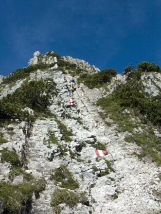 Das ist die anspruchsvollste Stelle im Aufstieg zur Montscheinspitze.