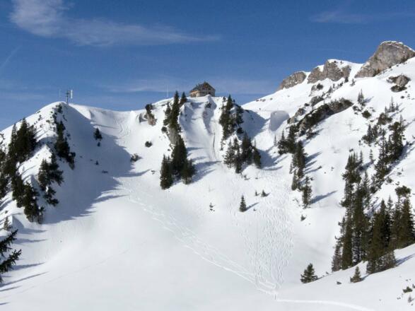 Zwischenabfahrt unter dem Rotwandhaus