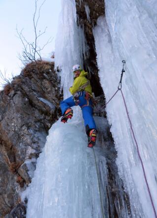 Benni Purner in der zweiten Seillänge