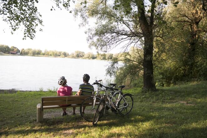 Rastplatz mit Aussicht auf den Kranzberger See