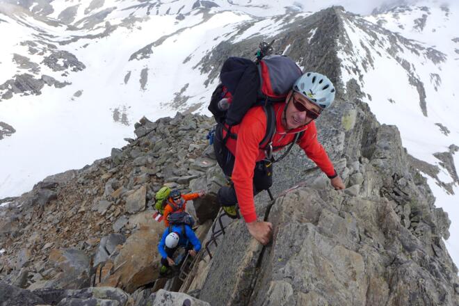 Gesicherte Passage zwischen Rojacherhütte und Zittelhaus