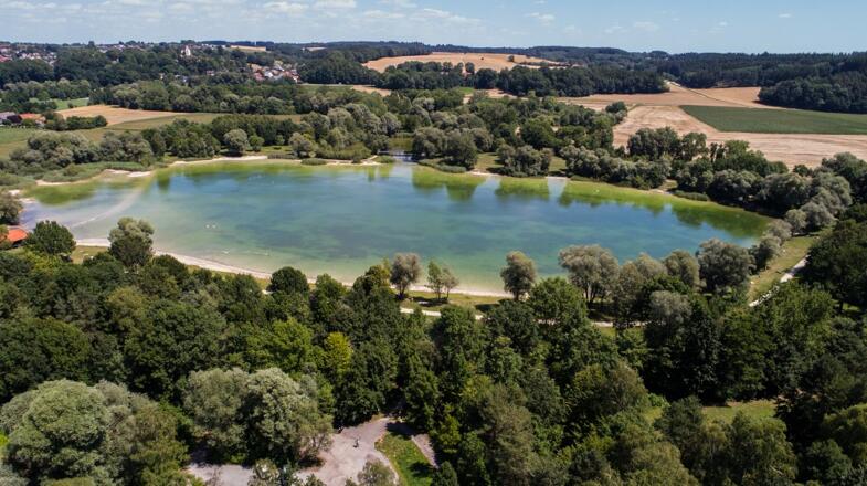 Der Kranzberger See aus der Luft