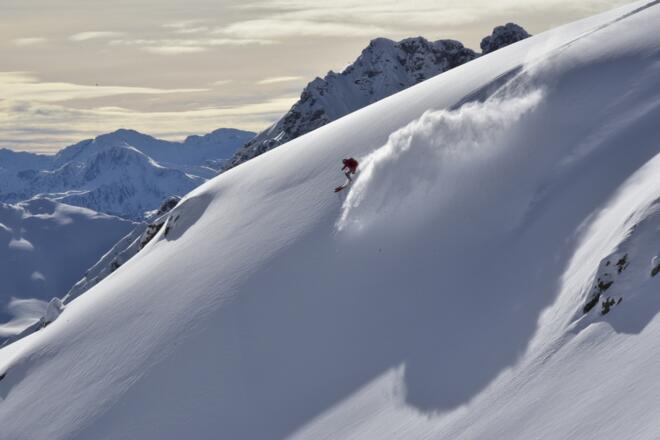 Abfahrtsvariante bei sicheren Verhältnissen