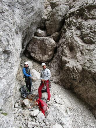 Beginn der Ausstiegsschlucht