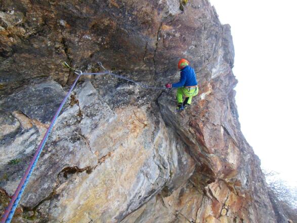 In der 1. SL im Überhang