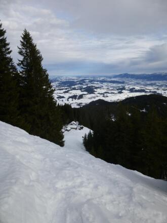 Fichtelhütte beim Abstieg