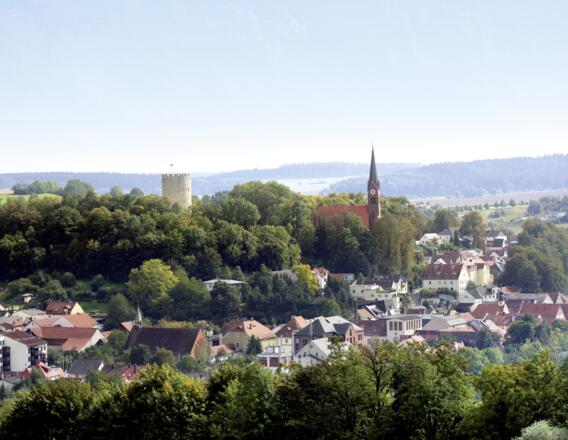 Blick auf den bayerischen Kurort Bad Abbach