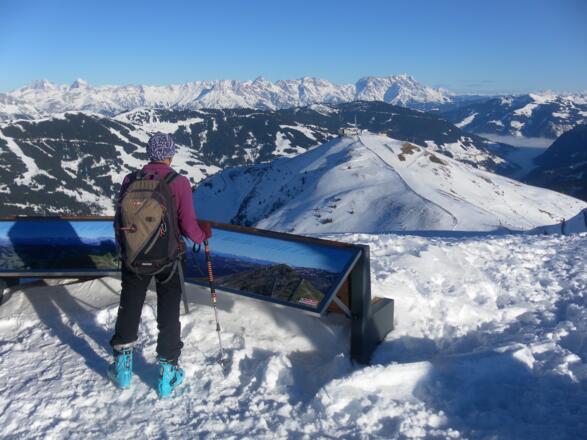Schattberg Ost vom Schattberg West, Steinernes Meer und Hochkönig am Horizont