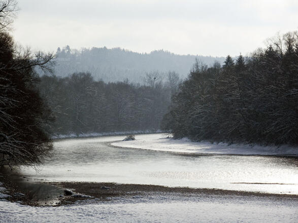 Ruhe und Einsamkeit an der winterlichen Isar