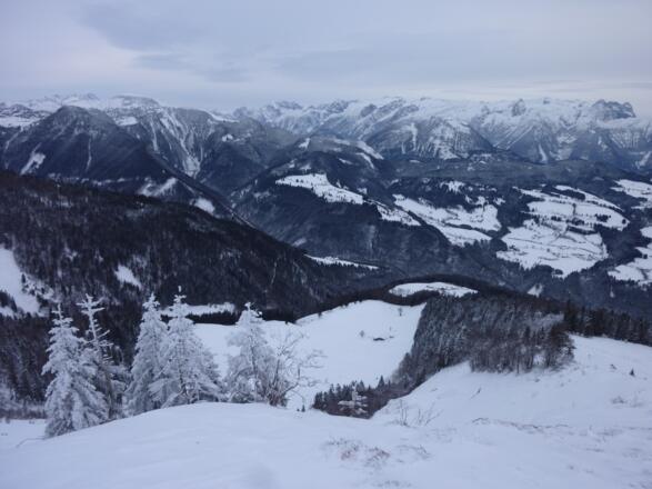 Blick hinunter zur Nigelkaralm