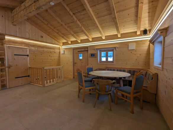 Gemeinschaft Aufenthalt Hütte mit Sauna